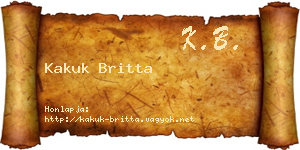 Kakuk Britta névjegykártya